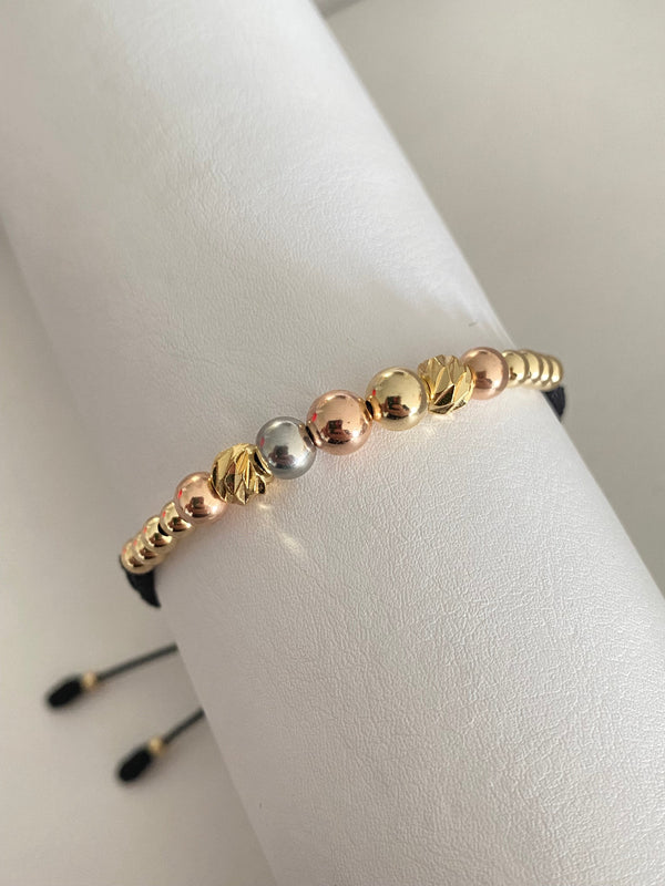 Pulsera Diamantada 3 Oros  🤩 (6mm,4mm)
