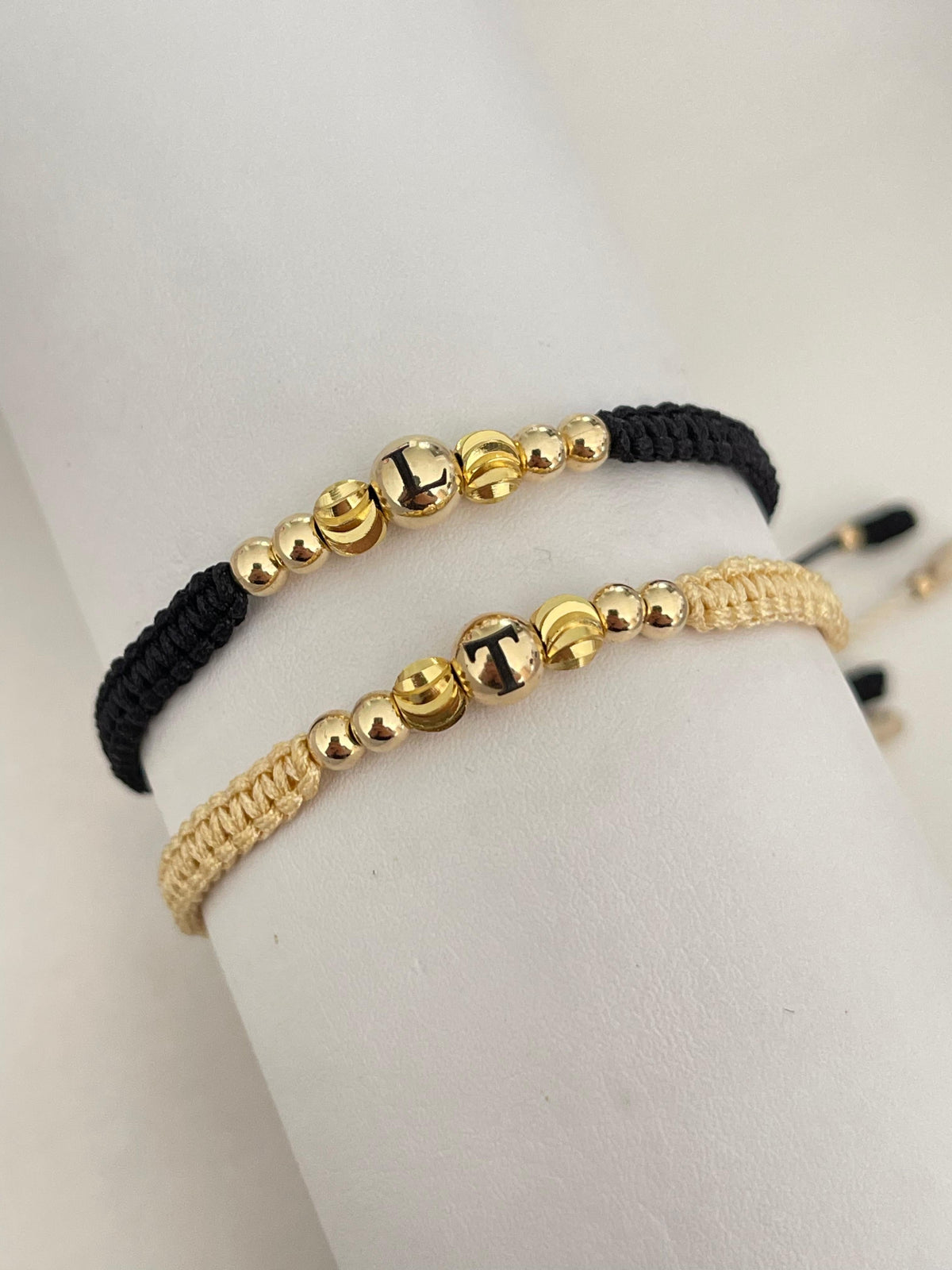 Pulseras pareja italy inicial (5mm, 4mm)