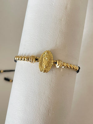 Pulsera Virgen guadalupe tallada (6mm,4mm)