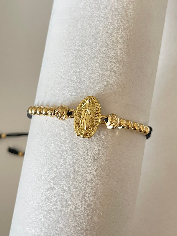 Pulsera Virgen guadalupe tallada (6mm,4mm)
