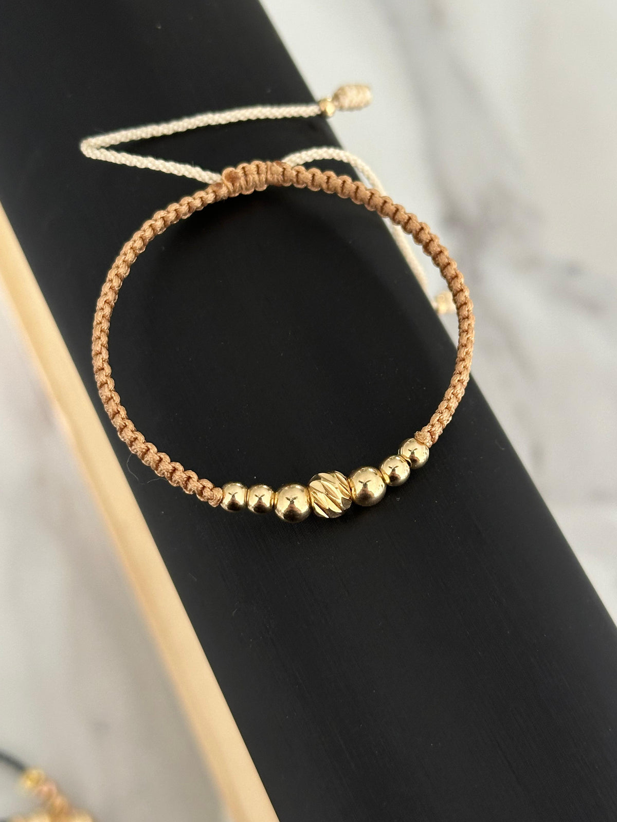 Pulsera balín diamantado #6, balín #4 y #5 liso