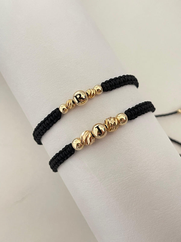 Pulseras pareja iniciales (6mm,5mm,4mm)