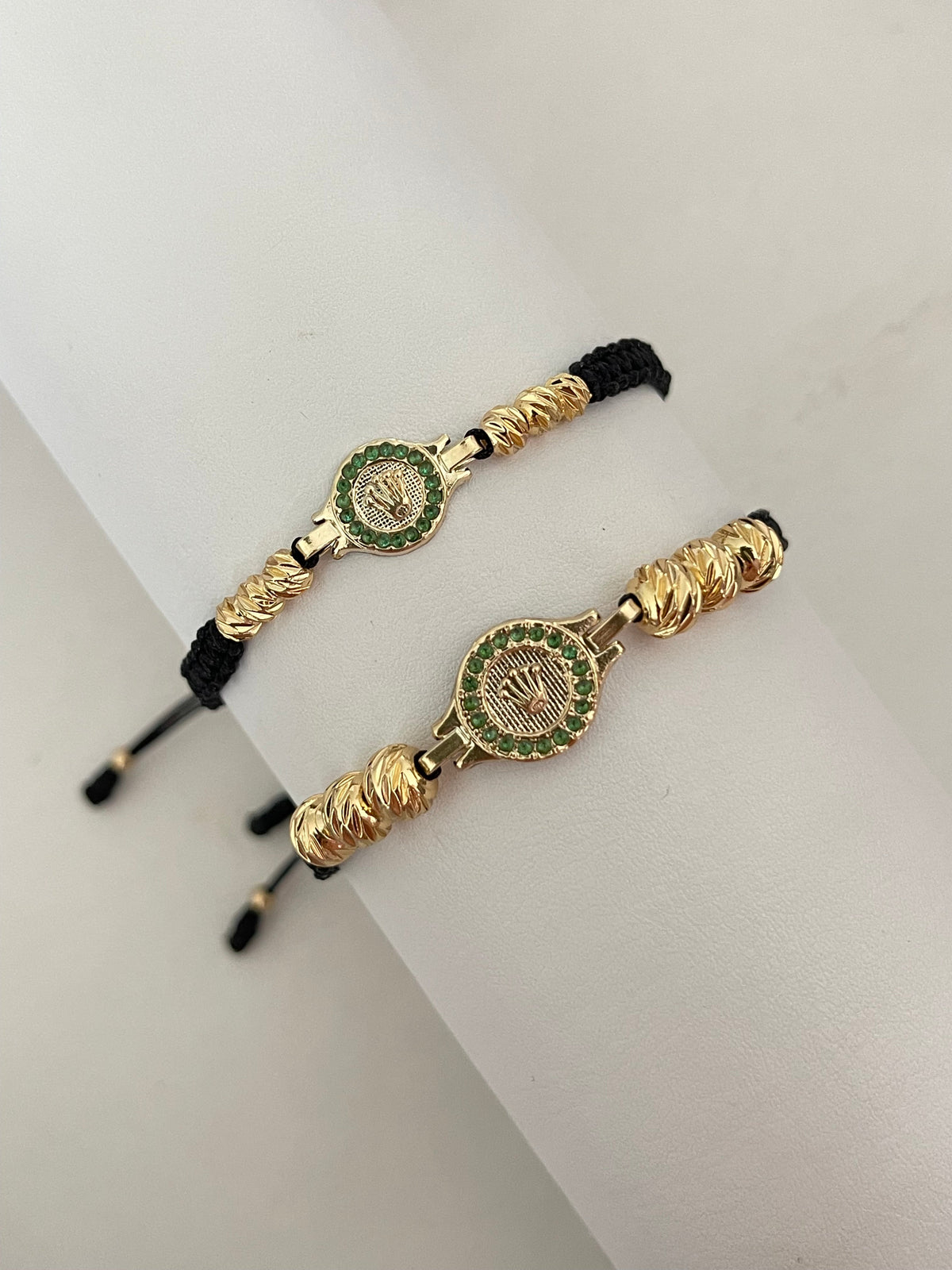 Pulsera Pareja Rlx pequeño y mediano diamantada  (6mm y 4mm)