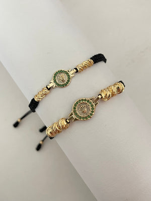 Pulsera Pareja Rlx pequeño y mediano diamantada  (6mm y 4mm)