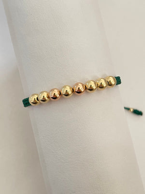 Pulsera 6 milímetros oro rosado y dorado