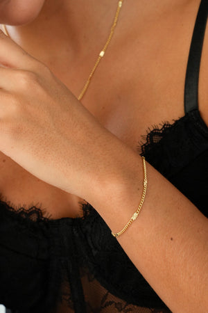 Pulsera cubana con destellos 16 Cms + Ext