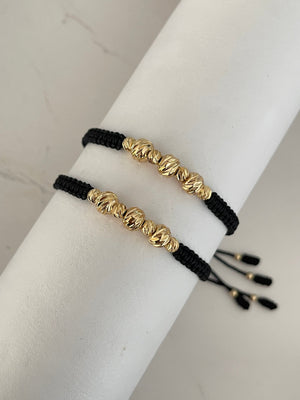 Pulseras de pareja diamantada (6mm y 4mm)