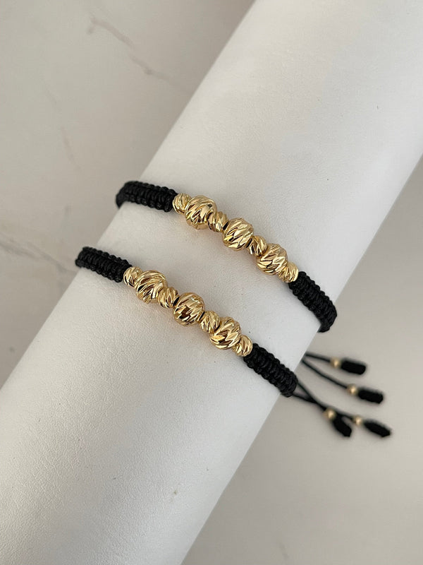 Pulseras de pareja diamantada (6mm y 4mm)