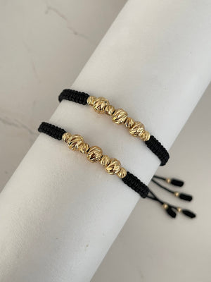 Pulseras de pareja diamantada (6mm y 4mm)