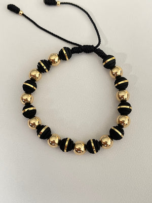 Pulsera balin 8mm y neopreno argollado