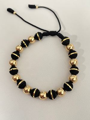 Pulsera balin 8mm y neopreno argollado