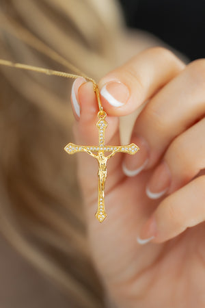 Dije cruz cristo circonias 4Cms