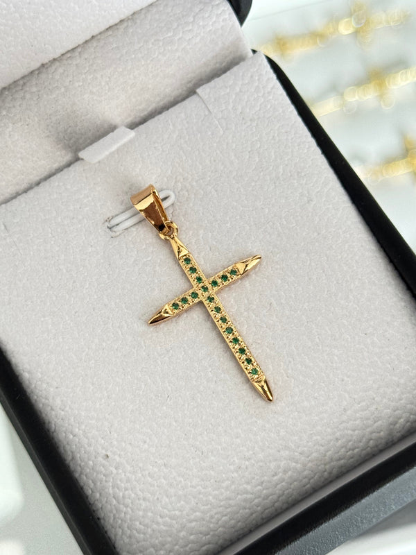 Dije cruz luxor verde exclusive