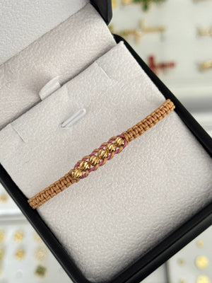 Pulsera tejido balin diamantado