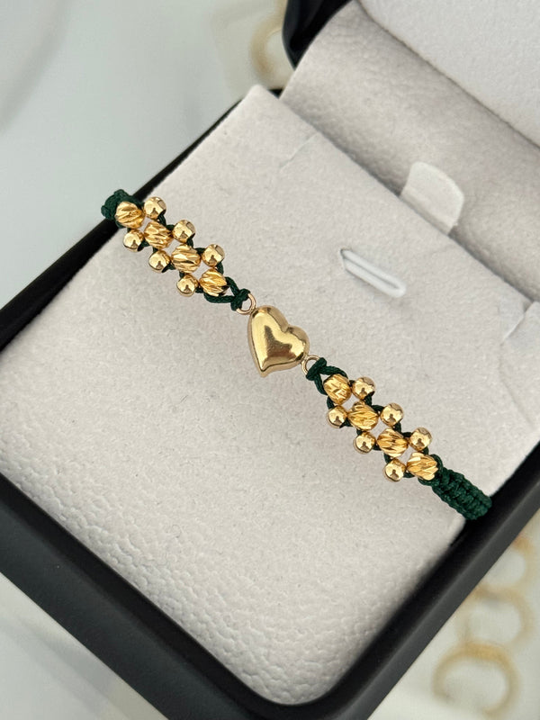 Pulsera corazón soplado diamantada