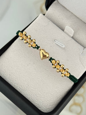 Pulsera corazón soplado diamantada