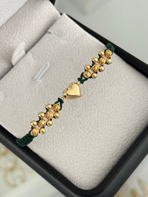 Pulsera corazón soplado diamantada