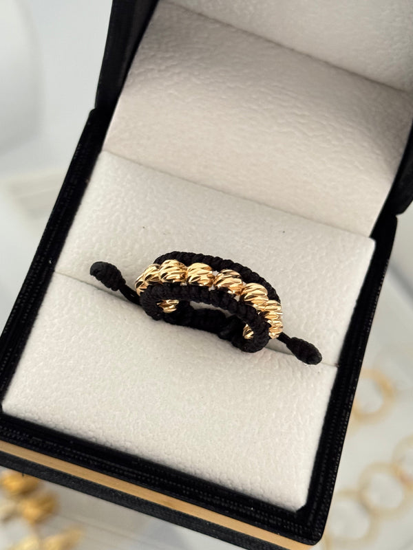 Anillo doble tejido diamantado