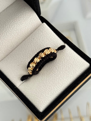 Anillo doble tejido diamantado
