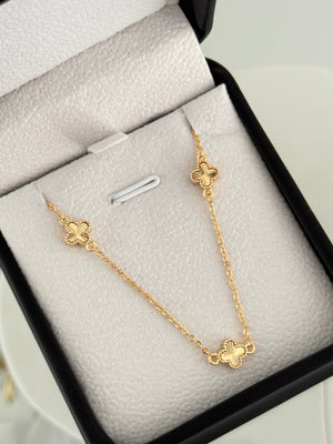 Collar trebol diamantado 45cm