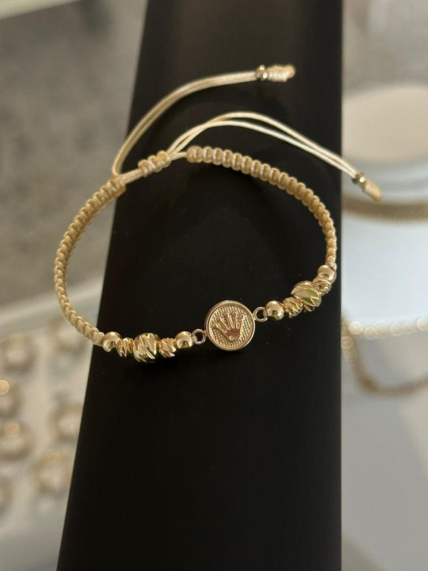 pulsera tejida herraje corona rolex