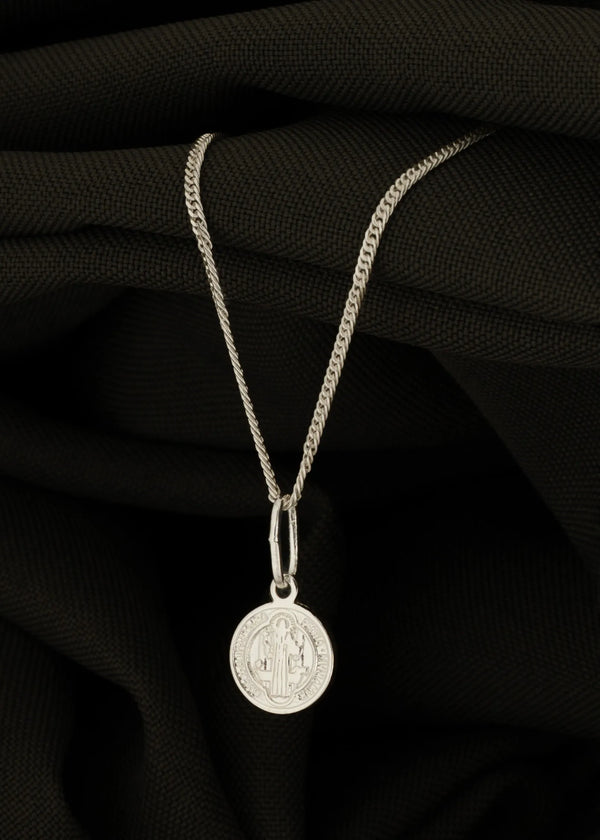 Dije mini San Benito 1Cms, plata ley 925