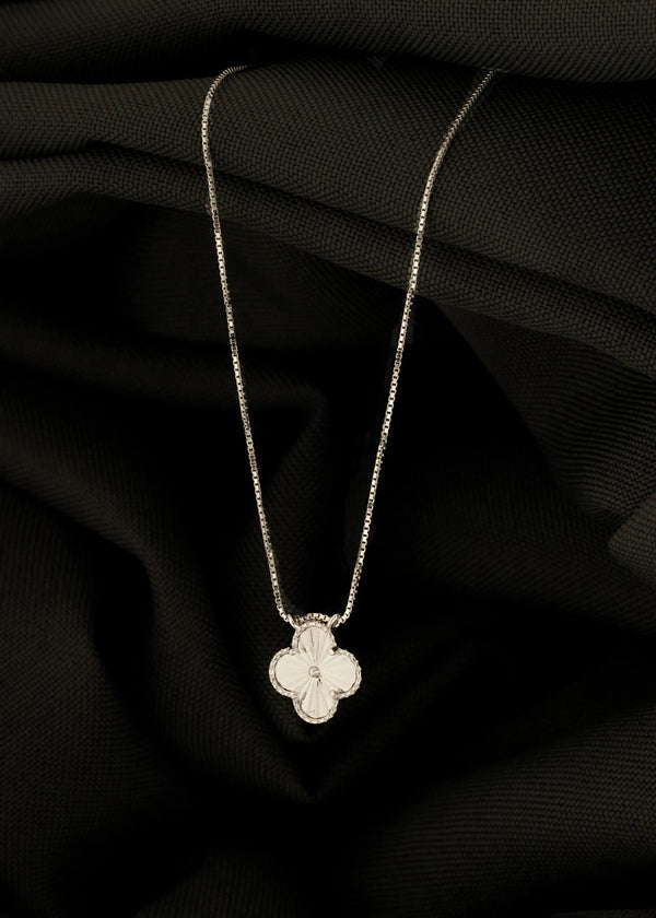 Gargantilla clover 1,3 cm 45 Cms + Ext plata