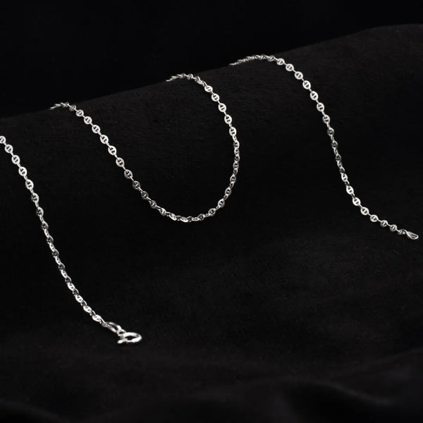Cadena escalera ovalada plana 2mm (45Cms), plata ley 925
