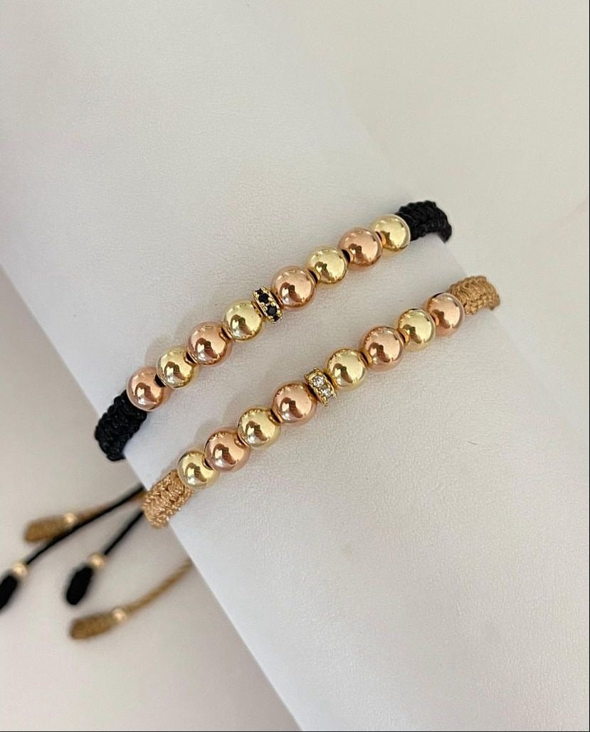 Juego pulsera con balines #5, + rondel. X2