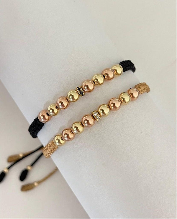 Juego pulsera con balines #5, + rondel. X2