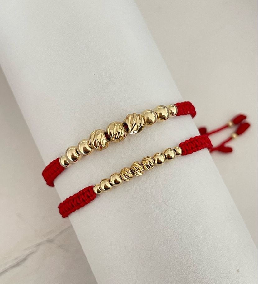 Juego pulseras balin liso y diamantado #3, #4,#5. X2