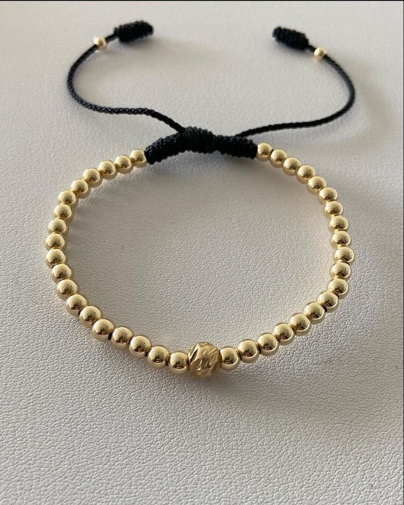Pulsera con balines #4 y diamantado #6