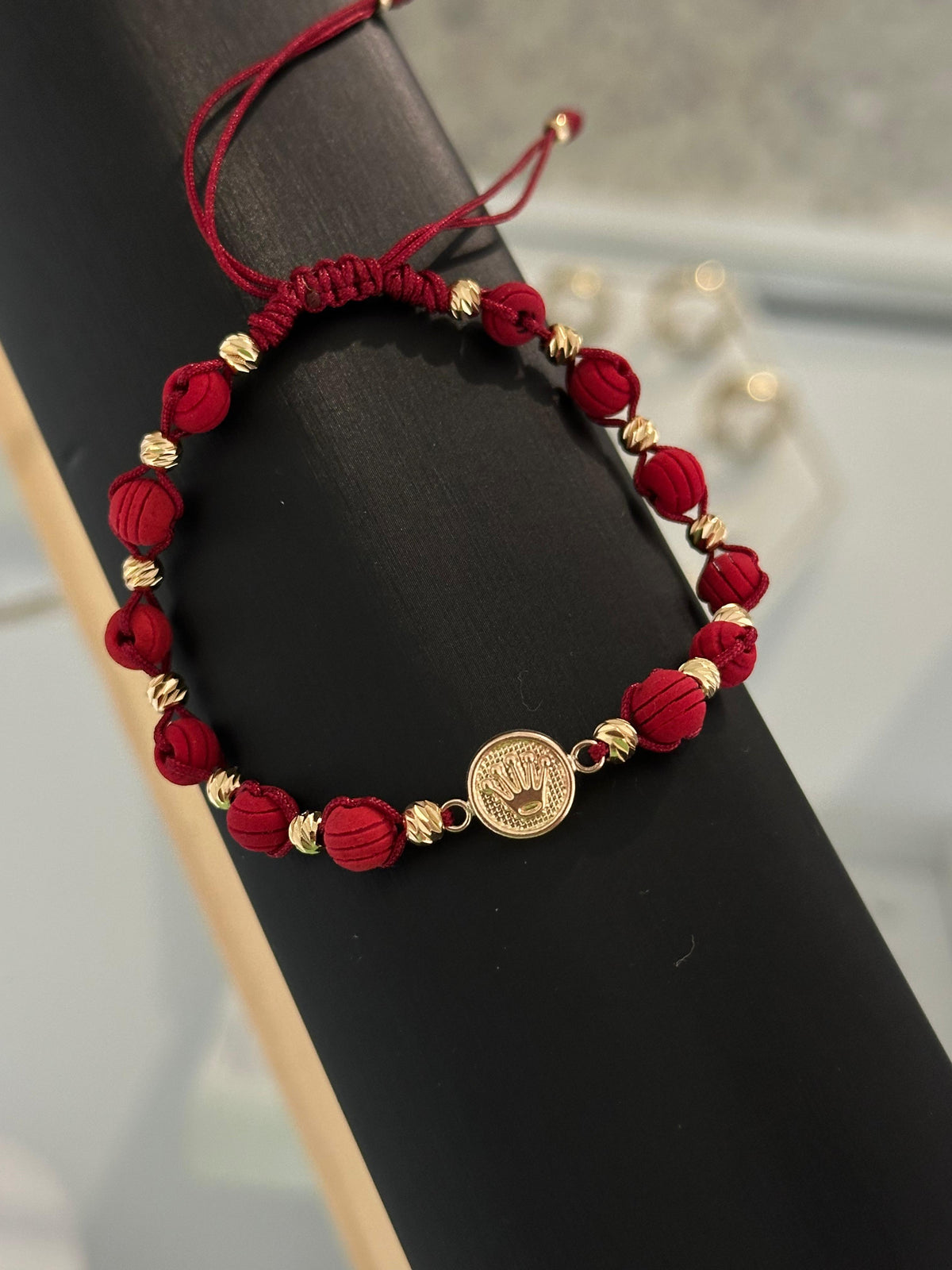Pulsera corona rlx, neopreono rojo